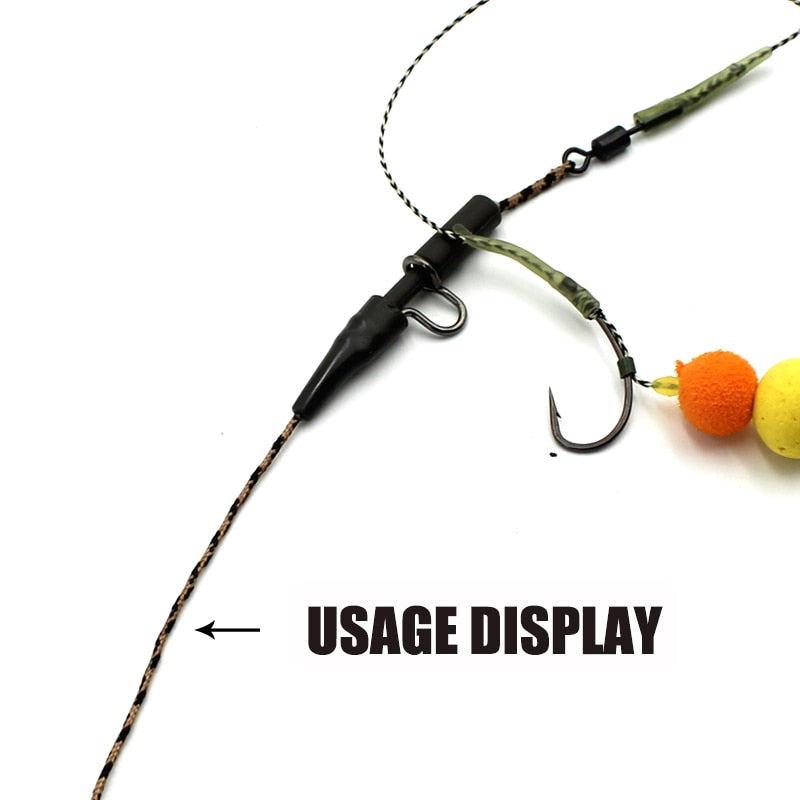 5m Braided Lead Core Carp Leader Line Camo Brown Mainline Leadcore for Carp Rig Chod Helicopter