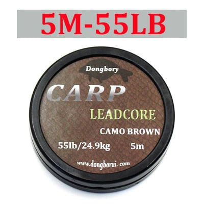 5m Braided Lead Core Carp Leader Line Camo Brown Mainline Leadcore for Carp Rig Chod Helicopter