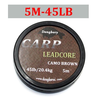 5m Braided Lead Core Carp Leader Line Camo Brown Mainline Leadcore for Carp Rig Chod Helicopter