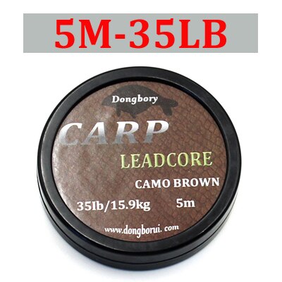 5m Braided Lead Core Carp Leader Line Camo Brown Mainline Leadcore for Carp Rig Chod Helicopter