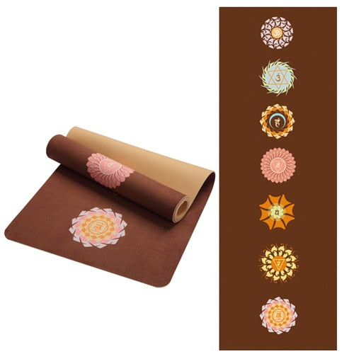 6 MM Lotus Pattern Suede TPE Yoga Mat Pad Non-slip Slimming Exercise Fitness Gymnastics Mat Body