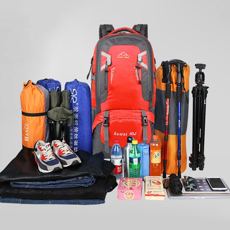 60L waterproof unisex men backpack travel pack sports bag pack Outdoor Climbing Mountaineering