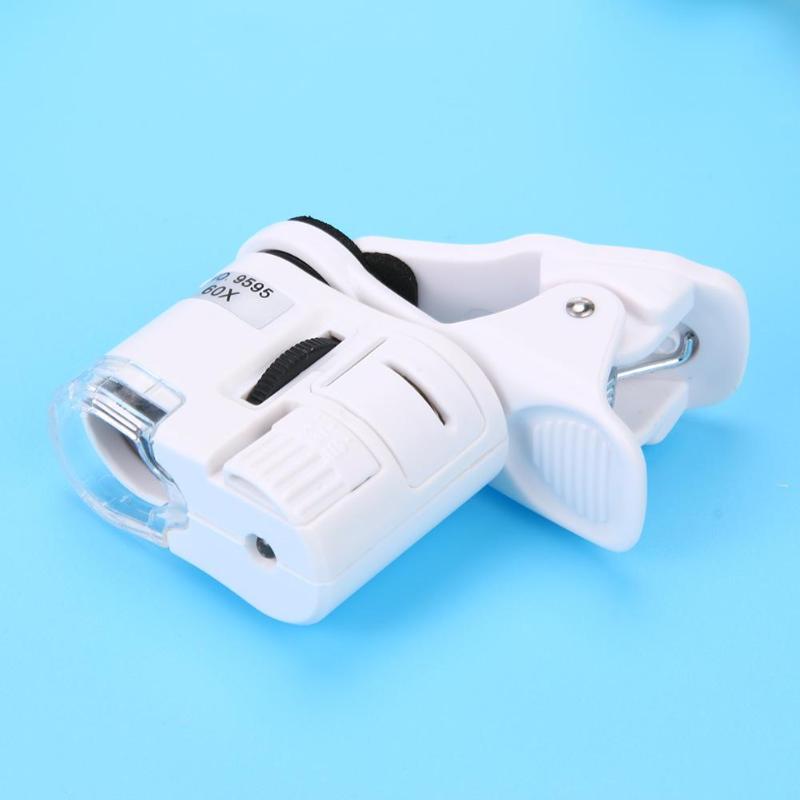 Universal 60X Mobile Phone Microscope Macro Lens Zoom Micro Camera Clip with LED Light