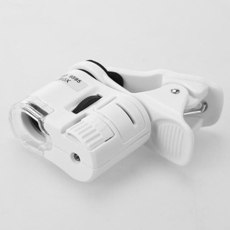 Universal 60X Mobile Phone Microscope Macro Lens Zoom Micro Camera Clip with LED Light