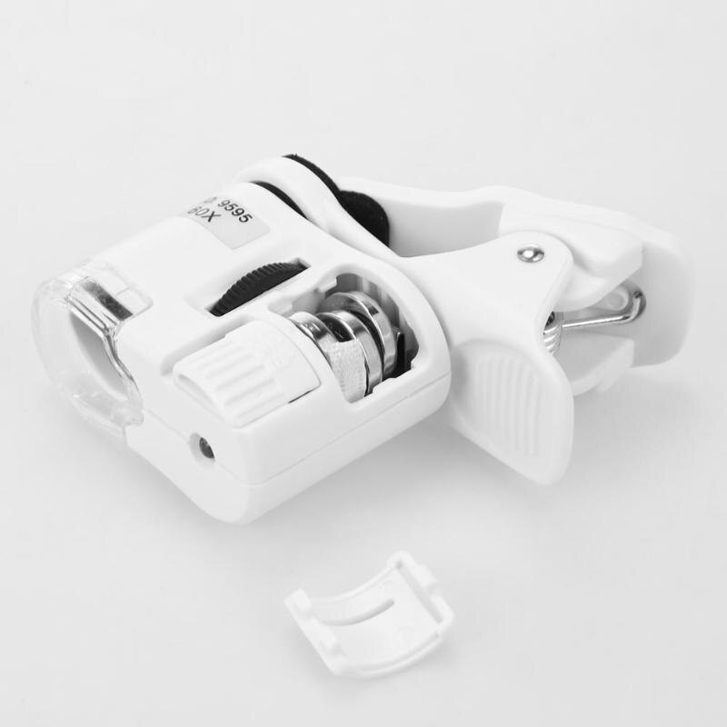 Universal 60X Mobile Phone Microscope Macro Lens Zoom Micro Camera Clip with LED Light