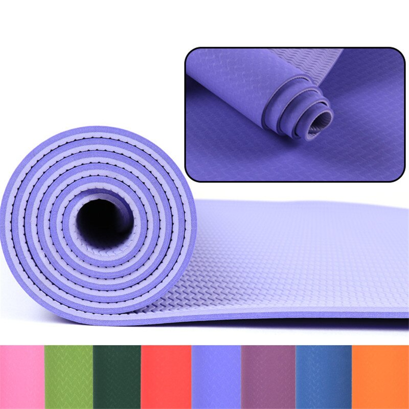6MM TPE Yoga Mat Non-slip Mats Double Colour Body Building Fitness Exercise Equipment
