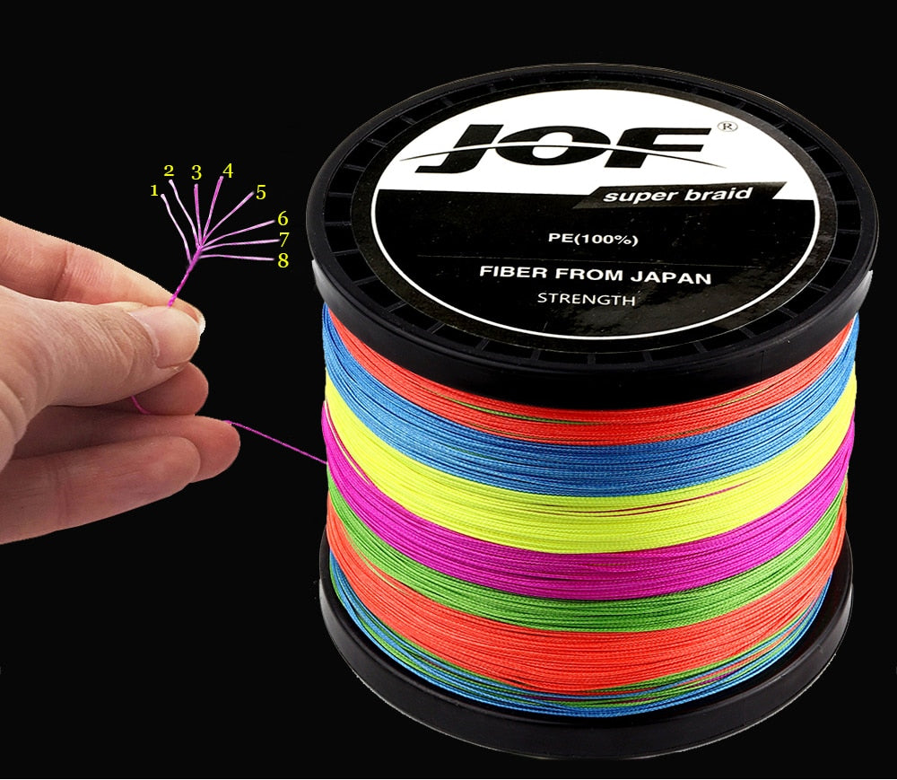 8 Strands 1000M 500M 300M 100M Multicolor Braided Fishing Line Sea Saltwater Carp Fishing Weave