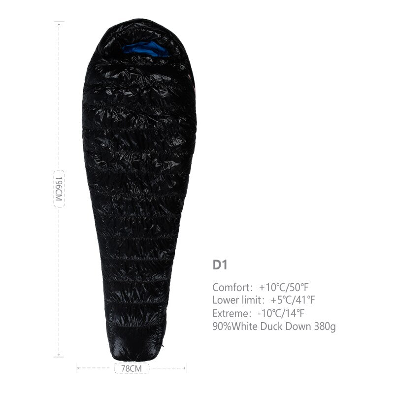 AEGISMAX D1 5 Degree 650FP Duck Down Sleeping Bag Ultralight Outdoor Camping Hiking Sleeping Bag