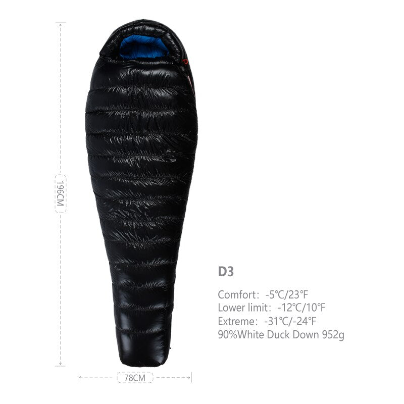 AEGISMAX D3 -12 Degree 650FP Duck Down Sleeping Bag Ultralight Outdoor Camping Hiking Sleeping Bag