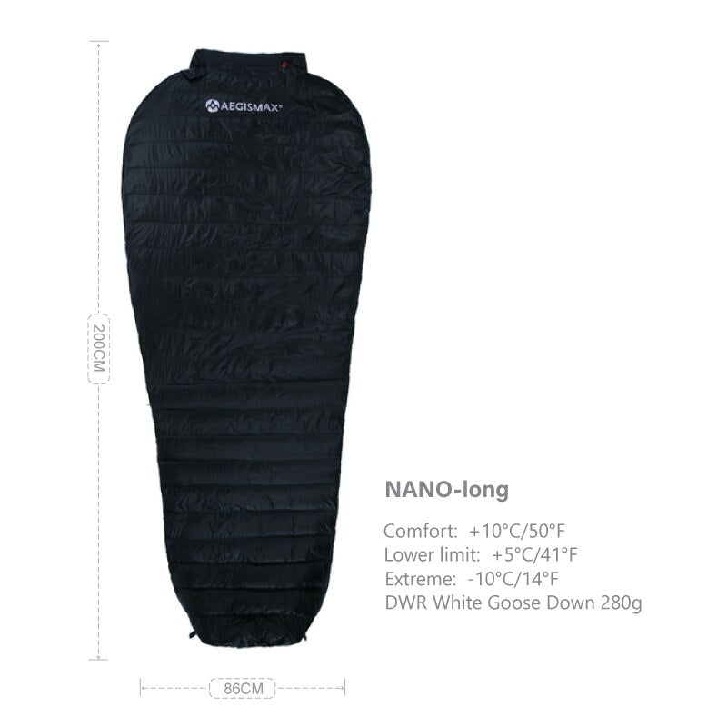 Nano Sleeping Bag Camping Summer Ultralight Goose Down Quilt Waterproof Outdoor Hiking Sleep Gear