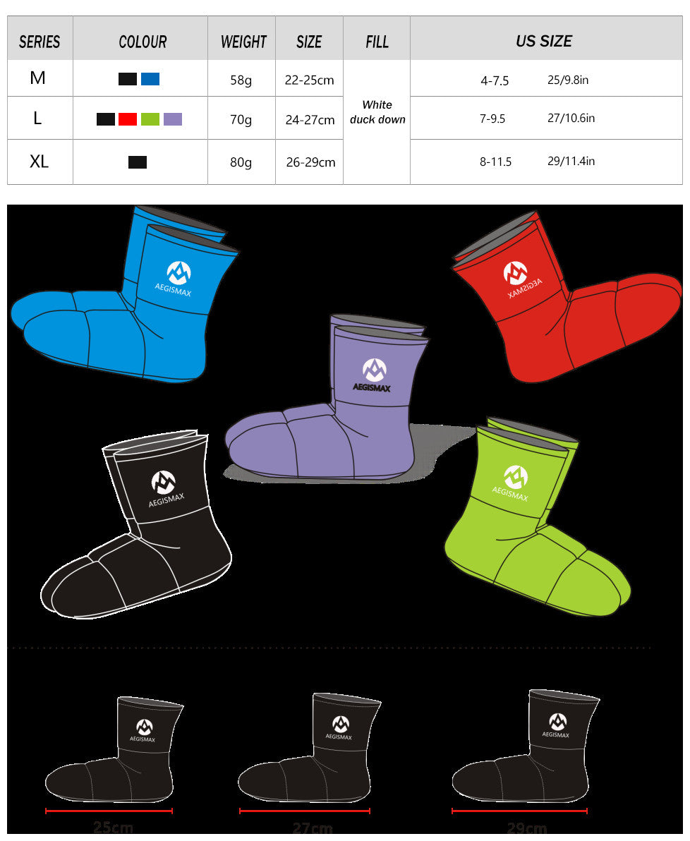 Sleeping Bag Accessories Duck Down Slippers Camping Out Soft Sock Unisex Indoor/Warm Long