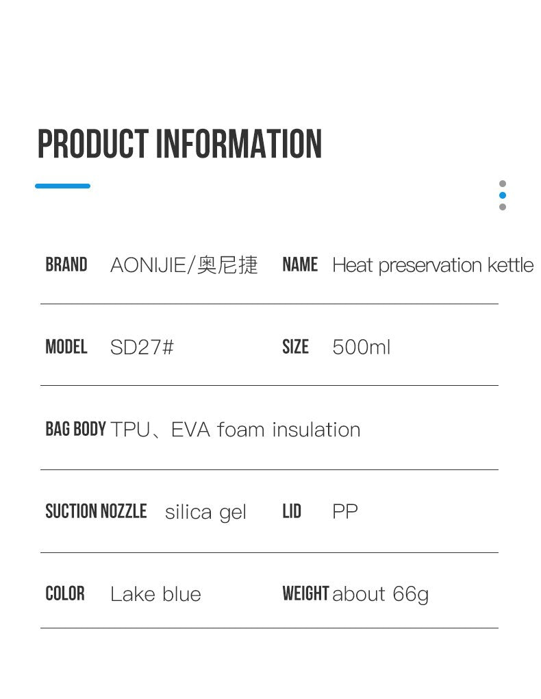 420ml 500ml Outdoor Sports Hydration Bladder Heat Preservation Kettle Water Bottle