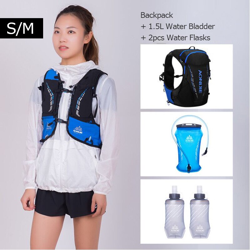 Black Ultra Vest 10L Hydration Backpack Pack Bag Free Water Bladder Bottle Trail Running Marathon