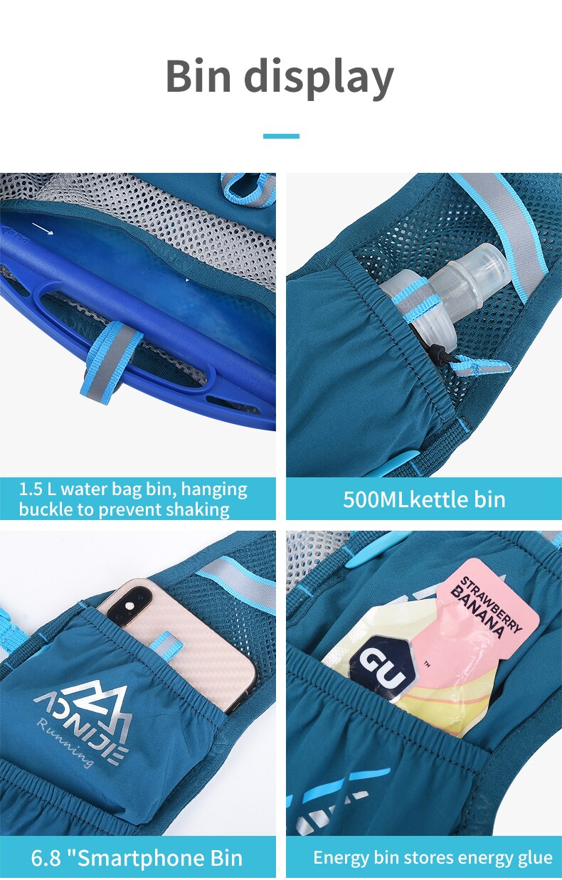 Outdoor Sports 5L Backpack Hydration Pack Rucksack Bag Vest Harness