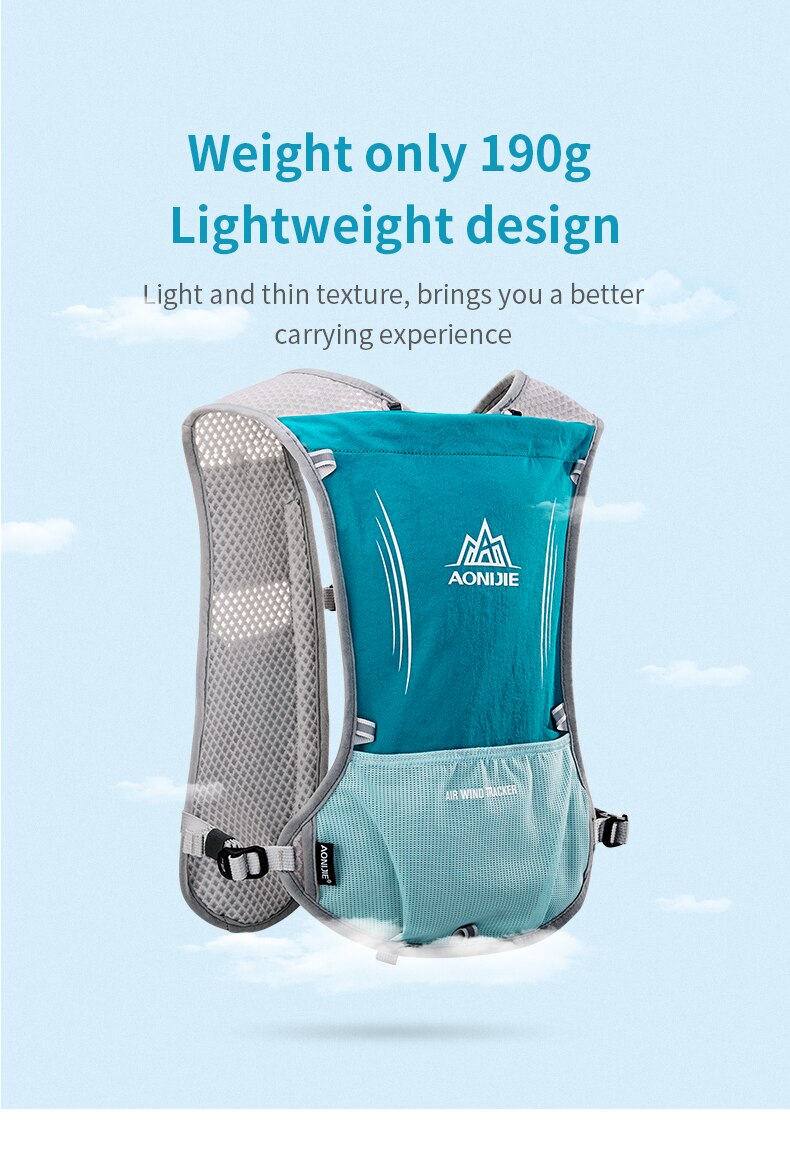 5L Hydration Backpack Rucksack Bag Vest Harness Water Bladder Hiking Camping Running