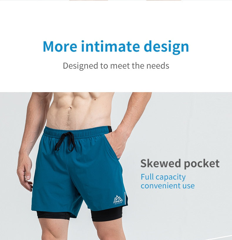 F5102 Men Quick Dry Sports Shorts Trunks Athletic Shorts with Lining