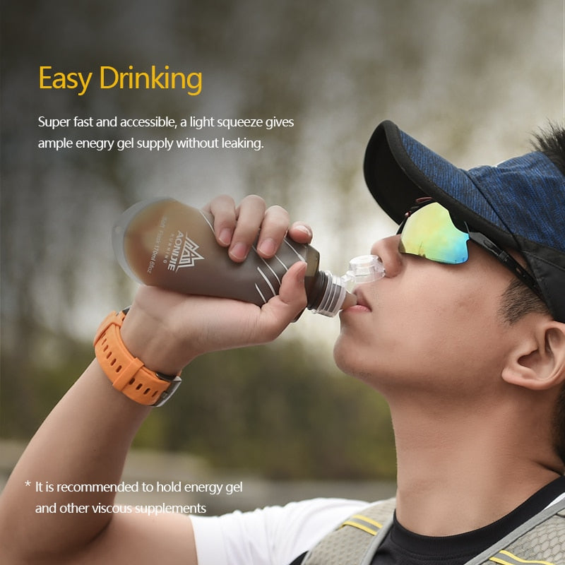TPU Collapsible 170ML Sports Nutrition Energy Gel Soft Flask Water Bottle Reservoir