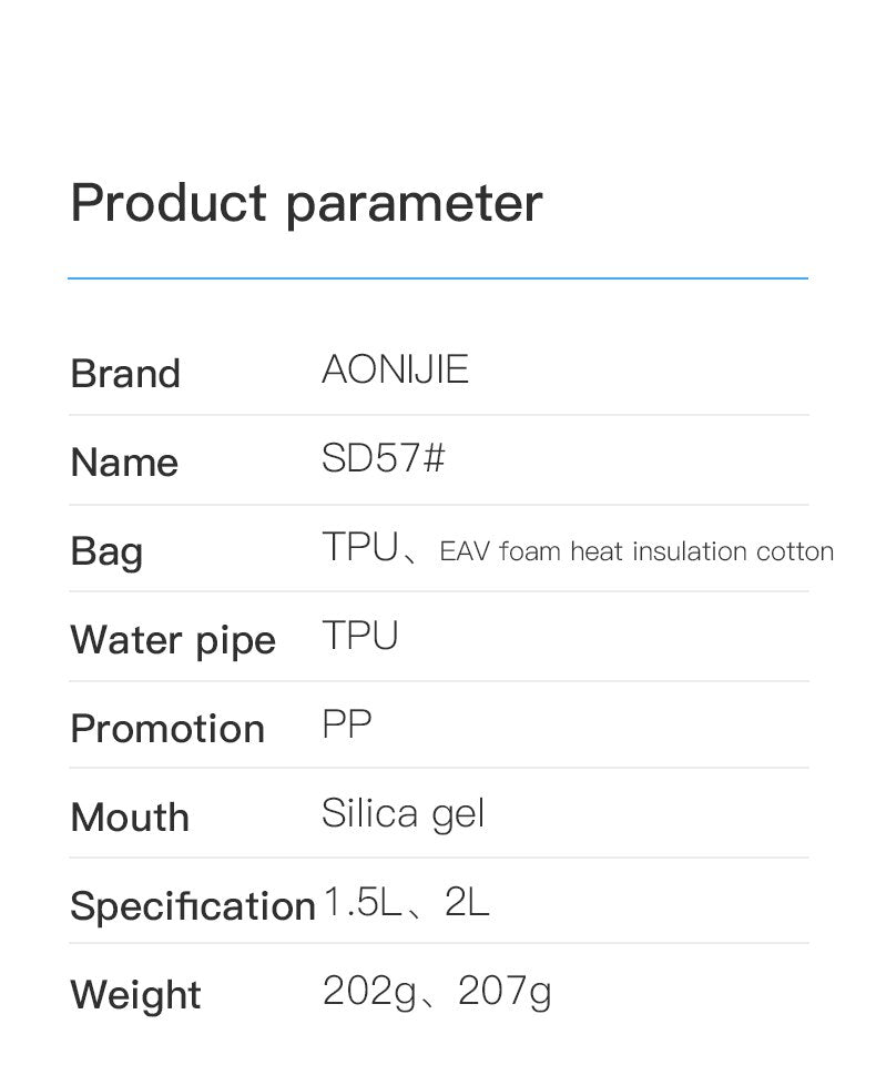Outdoor Drinking Water Bladder Insulation Antifreeze Soft Reservoir Hydration Pack