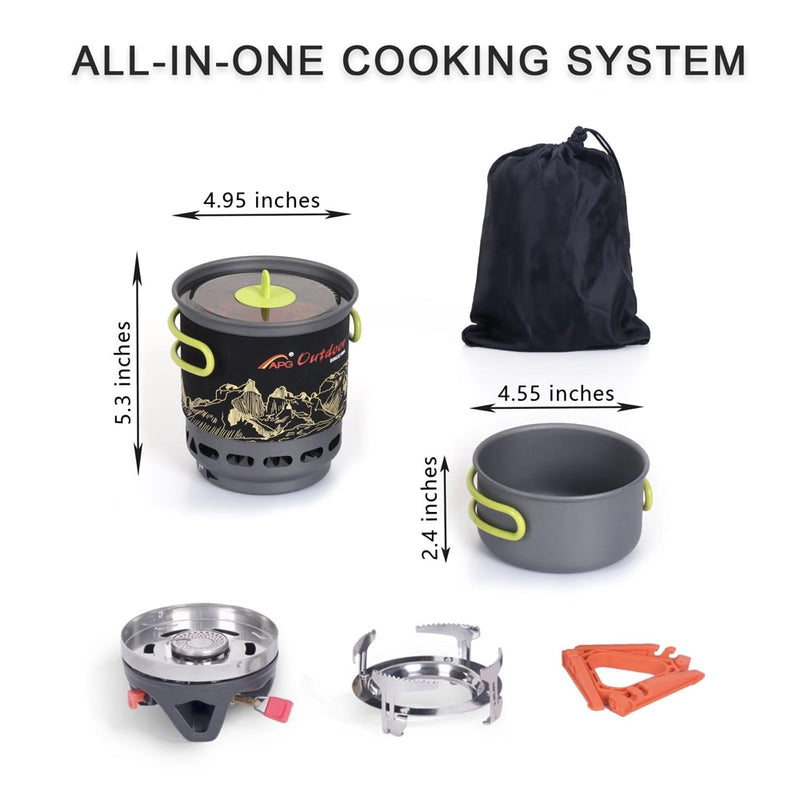 Camping Cookware Bowl Pot Pan Tableware Combination Gas Cooking System  Outdoor Cooker