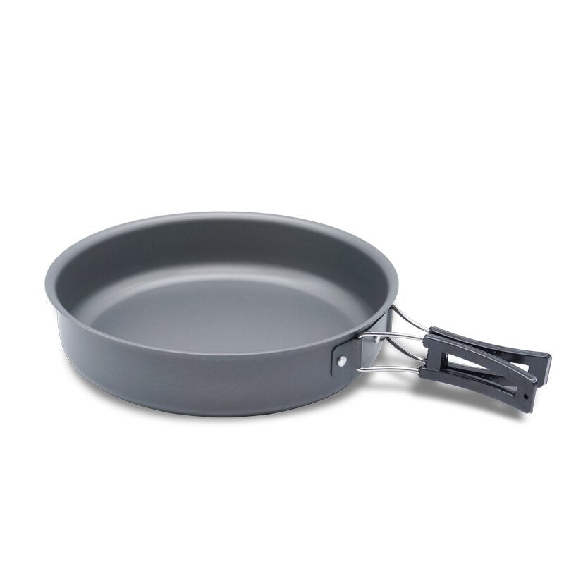 Camping Frying Pan Plate Folding Handle Outdoor Tableware Picnic Pot Cookware