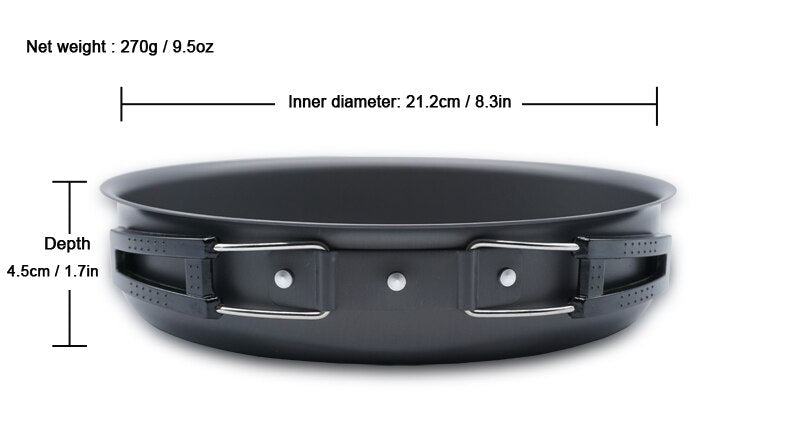 Camping Frying Pan Plate Folding Handle Outdoor Tableware Picnic Pot Cookware