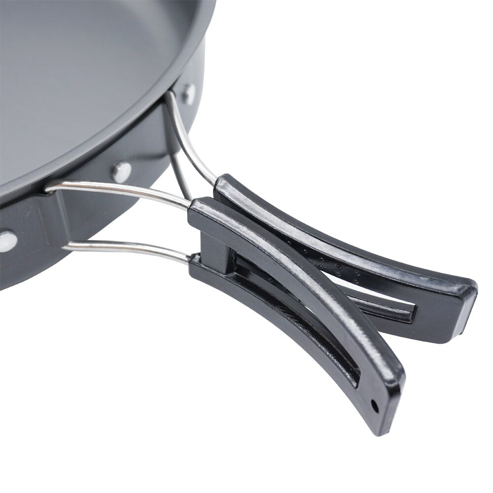 Camping Frying Pan Plate Folding Handle Outdoor Tableware Picnic Pot Cookware