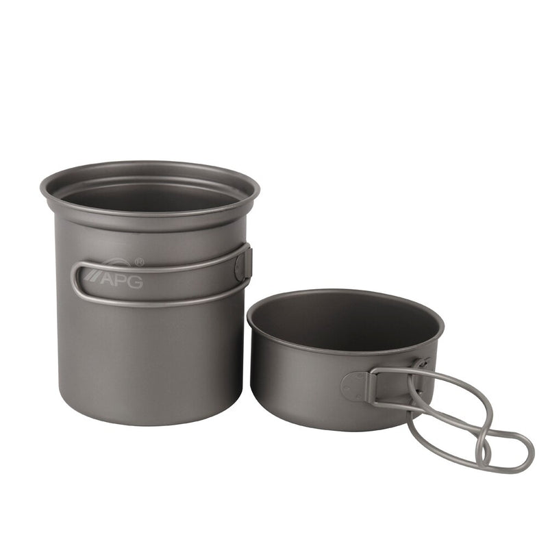 Camping Tableware Titanium Pot Pan Bowl With Folding Handle Outdoor Picnic Cooking Cookware