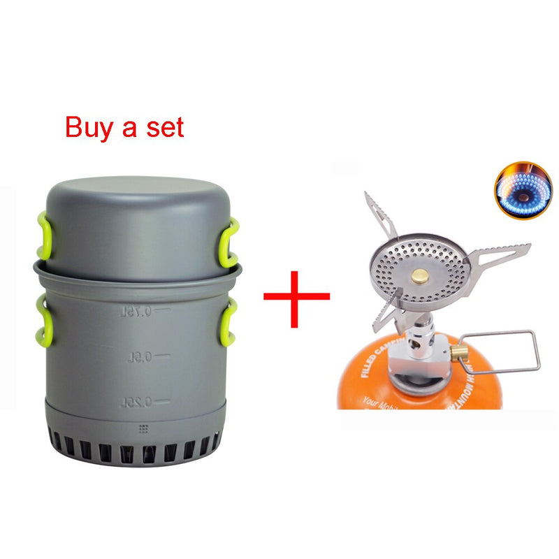 Ultralight Camping Cookware Cooking System Outdoor Tableware Bowl Pot Pan Utensils Cutlery