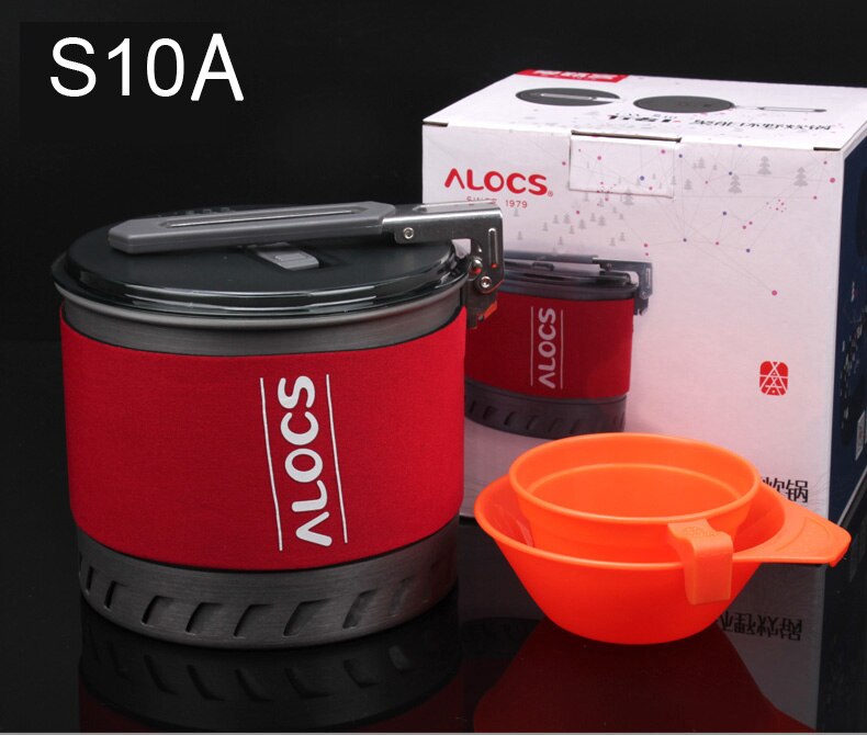 Alocs 1-2 Person Portable Windproof Fast-Heating Outdoor Picnic Hiking Camping Cookware Utensils Pot