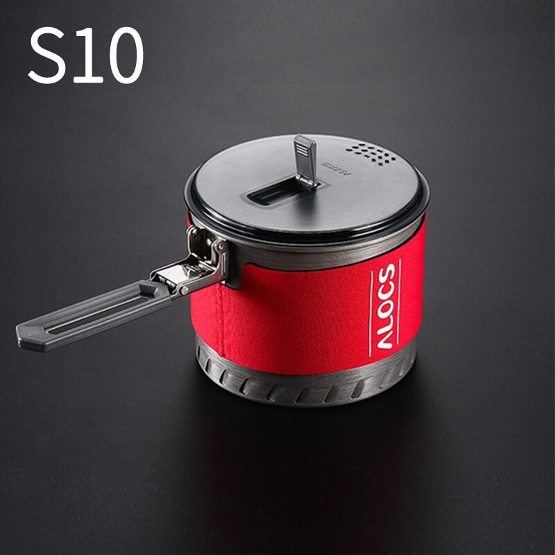 Alocs 1-2 Person Portable Windproof Fast-Heating Outdoor Picnic Hiking Camping Cookware Utensils Pot