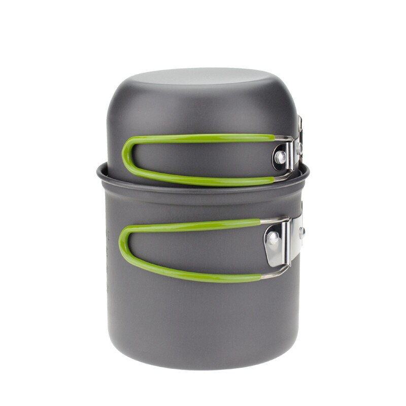 Aluminum Alloy Camping Pot Hiking Picnic Tourist Tableware Set With Folding Spoon Mini Gas Stove