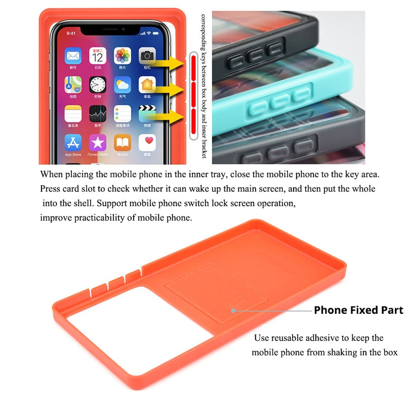 Anti-falling Waterproof Swimming Phone Case Holder Underwater Snowproof Touchscreen 6.9inch