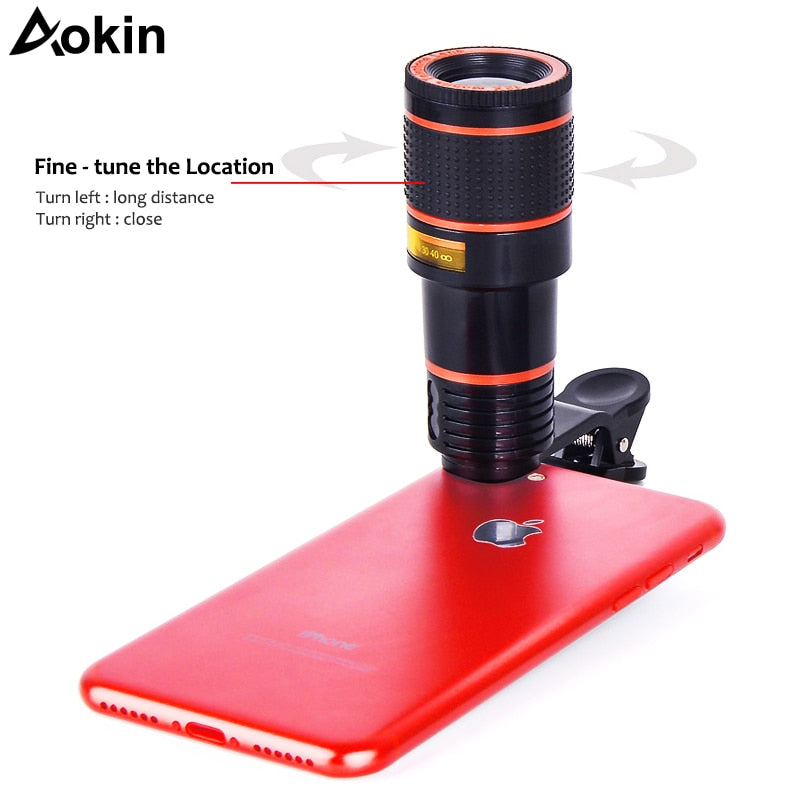 Aokin Mobile Phone Lens Universal Clip 18X 20X Zoom Cellphone Telescope Lens