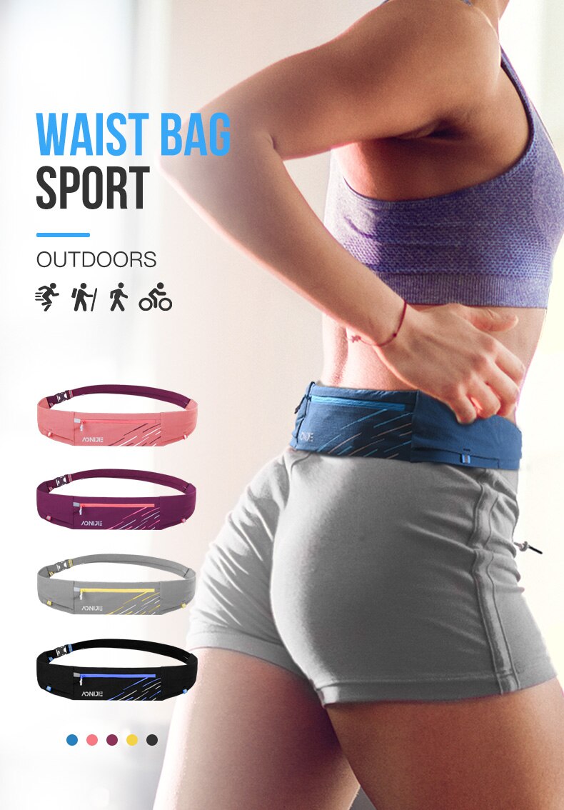 Quick Dry Breathable Sports Waist Bag Belt Fanny Pack Pockets for Jogging Outdoor Running