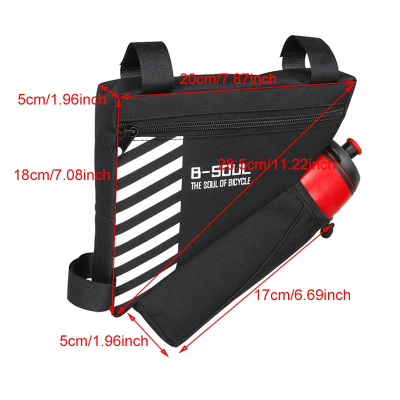 B-SOUL Waterproof Bike Triangle Bag For Bicycle Front Frame Bag Cycling Top Tube Bag Water Bottle Pocket Bicycle Bag
