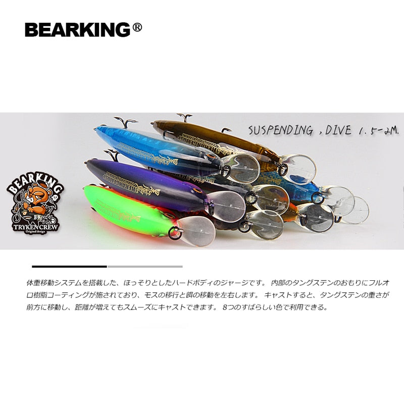 BEARKING 110mm 16g Hot fishing tackle A+ tungsten system fishing lures minnow bait suspending  bait 16colors for choose