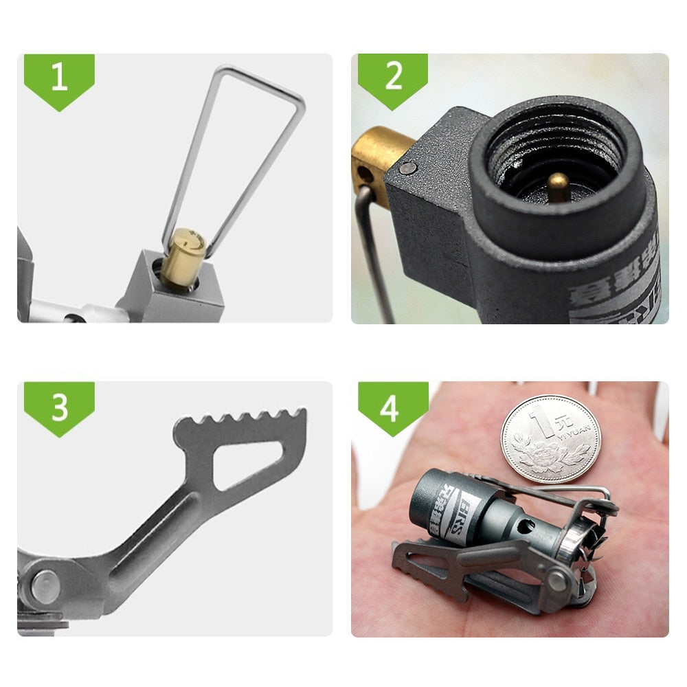 BRS Outdoor Gas Stove  Camping Gas Burner Portable Mini Titanium Stove Survival Furnace Pocket
