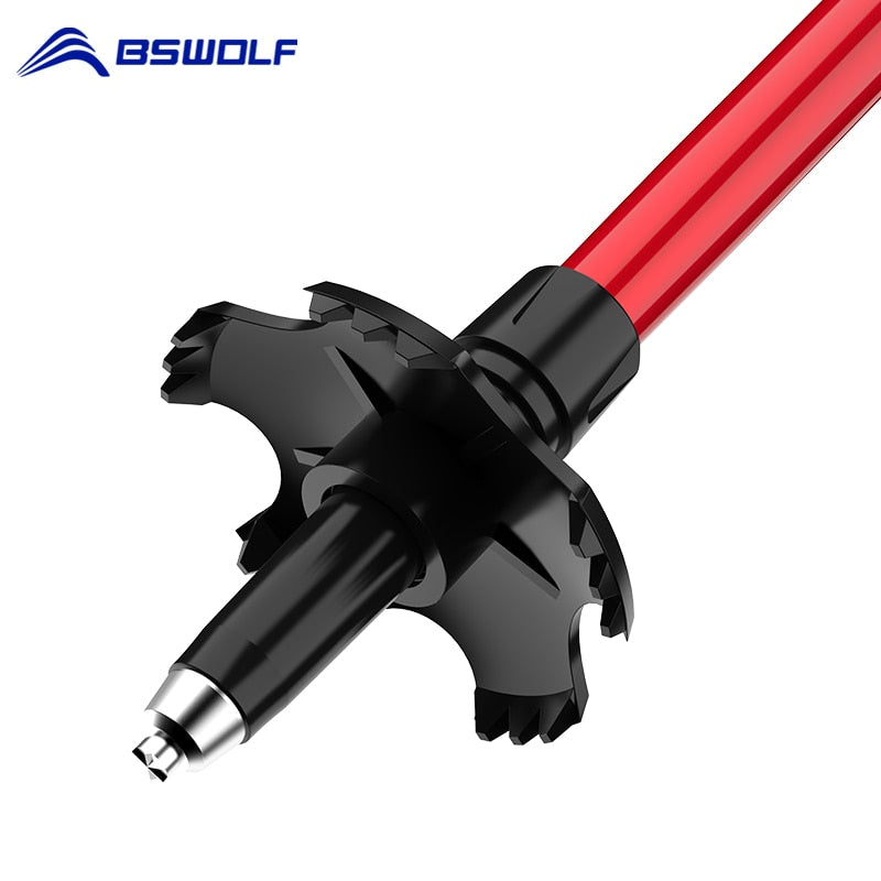 BSWOLF 2Pcs Foldable Walking Sticks Ultralight Camping Hiking Folding Trekking Poles Aluminum