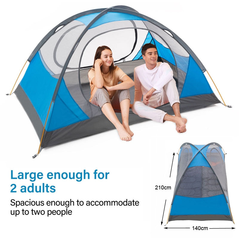 Camping Tent 2 Person Aluminum Pole Lightweight Double Layer Portable Tent