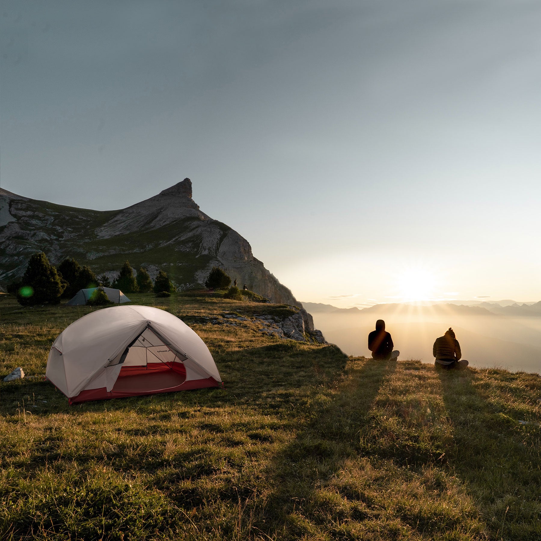 2 Persons Camping Tent Ultralight 20D 380T Nylon Double Layer Waterproof Backpacking Tent