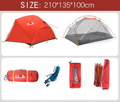 2 Persons Camping Tent Ultralight 20D 380T Nylon Double Layer Waterproof Backpacking Tent