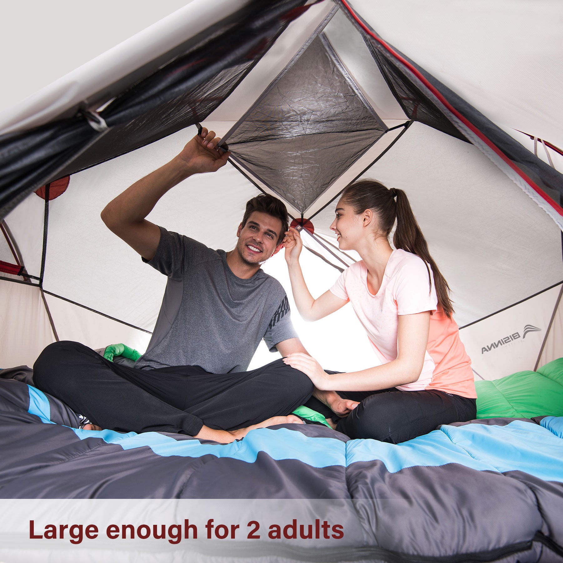 2 Persons Camping Tent Ultralight 20D 380T Nylon Double Layer Waterproof Backpacking Tent