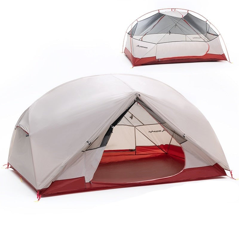 2 Persons Camping Tent Ultralight 20D 380T Nylon Double Layer Waterproof Backpacking Tent
