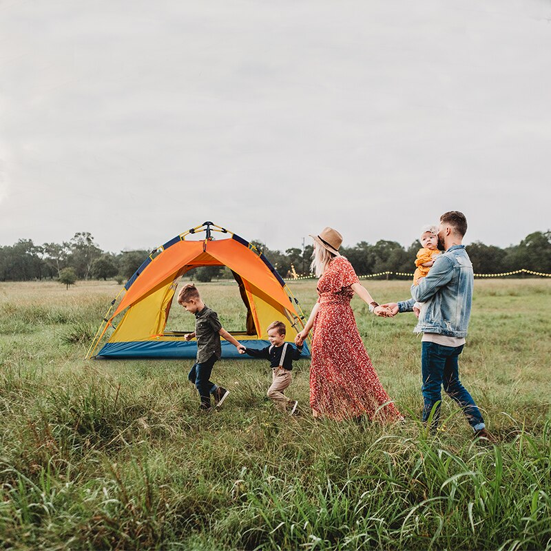 Automatic Tent Outdoor 3-4 Person Camping tent Double-layer Portable Backpacking for Sun Shelter