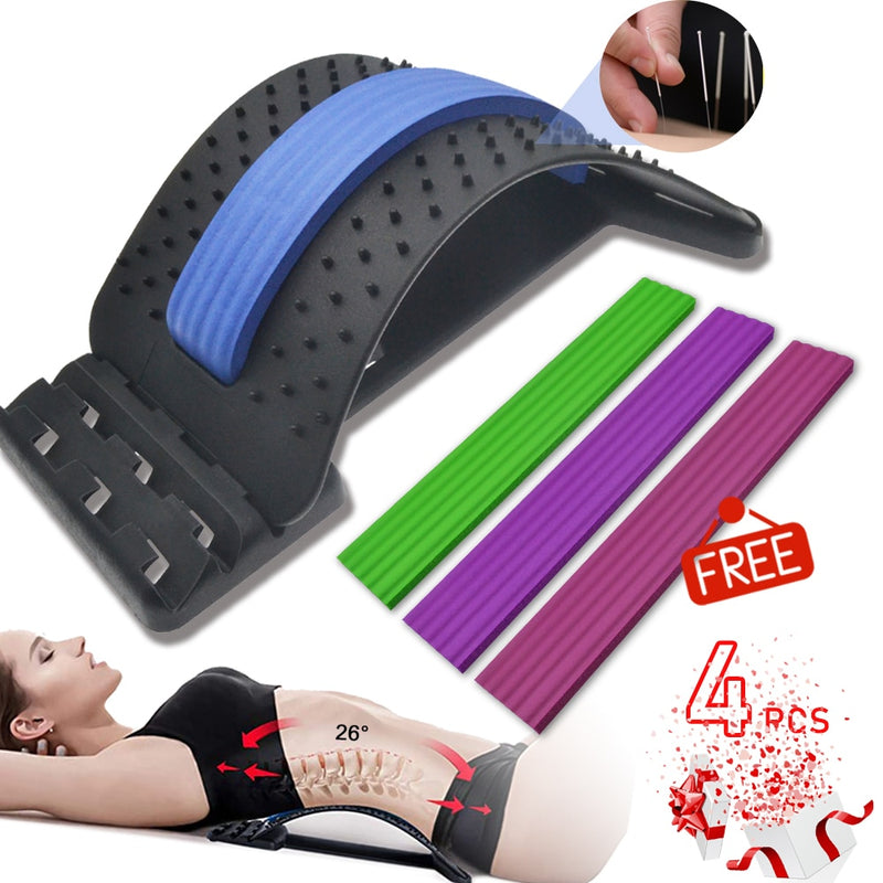 Back Massager Stretcher Support Spine Deck Pain Relief Chiropractic Lumbar Relief Back Stretcher