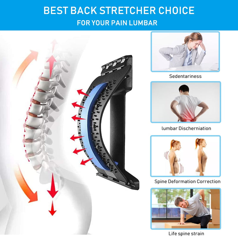 Back Massager Stretcher Support Spine Deck Pain Relief Chiropractic Lumbar Relief Back Stretcher