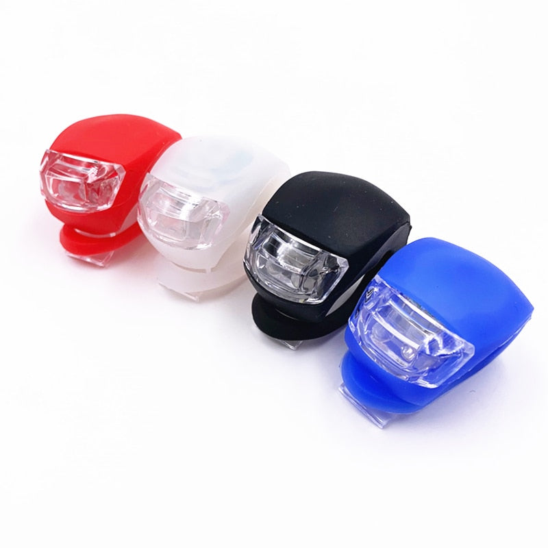 Bicycle Front Light Silicone LED Head Front Rear Wheel Bike Light Waterproof Cycling With Battery