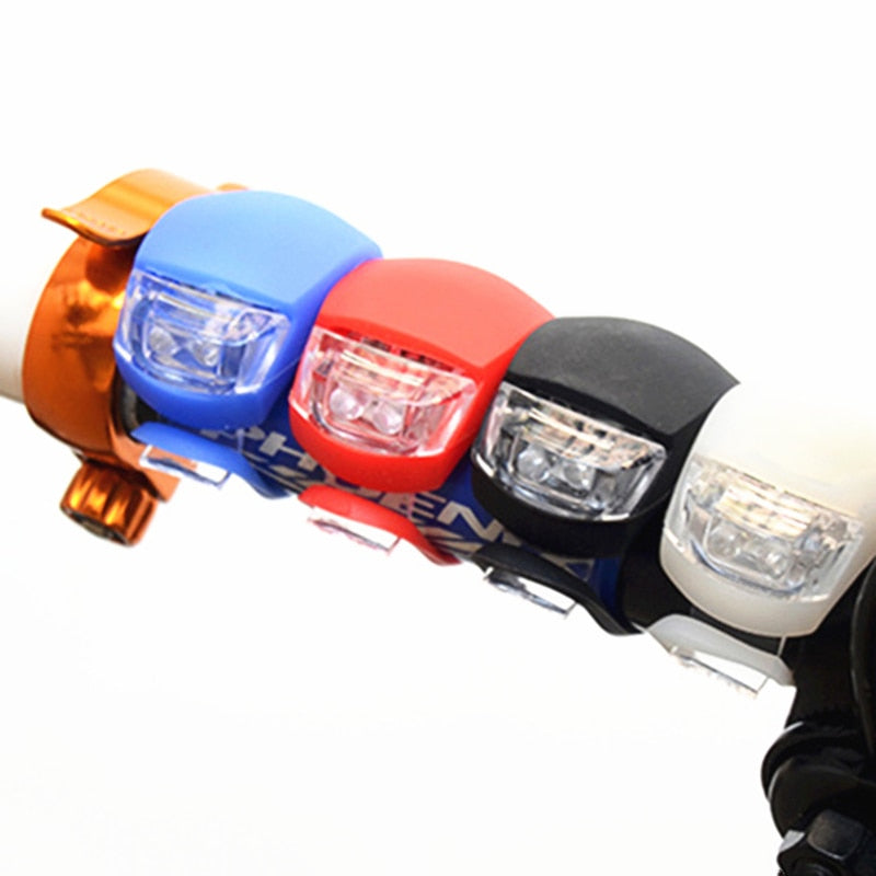 Bicycle Front Light Silicone LED Head Front Rear Wheel Bike Light Waterproof Cycling With Battery
