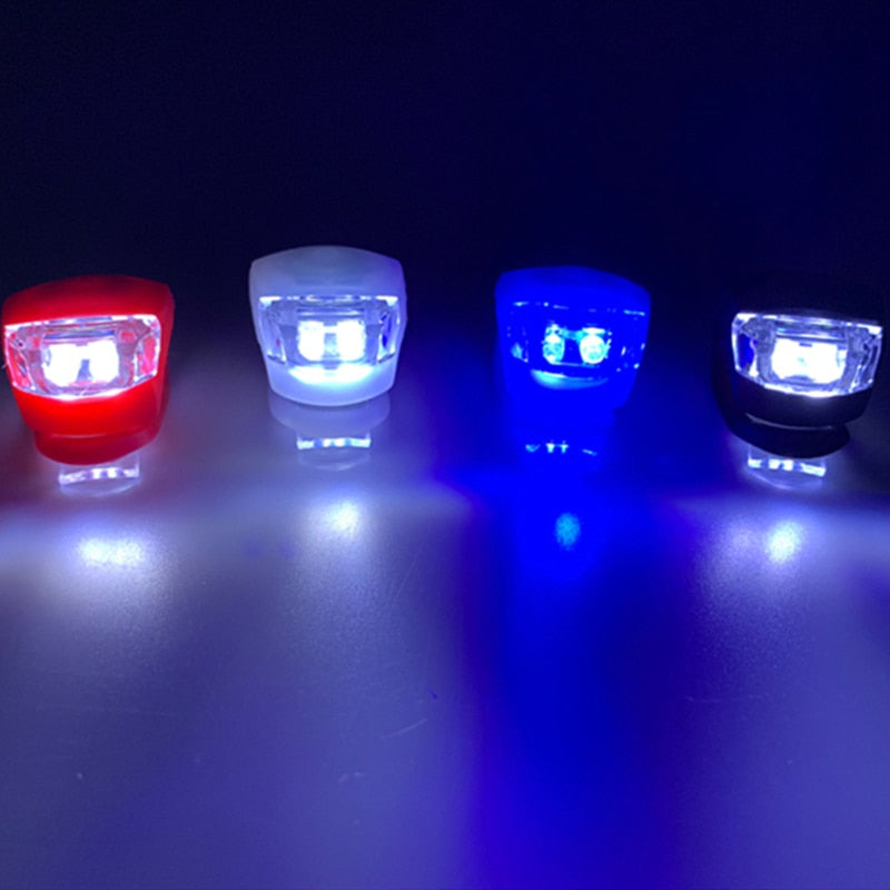 Bicycle Front Light Silicone LED Head Front Rear Wheel Bike Light Waterproof Cycling With Battery