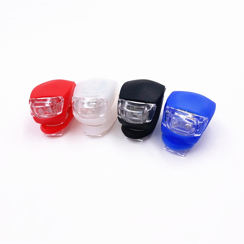 Bicycle Front Light Silicone LED Head Front Rear Wheel Bike Light Waterproof Cycling With Battery